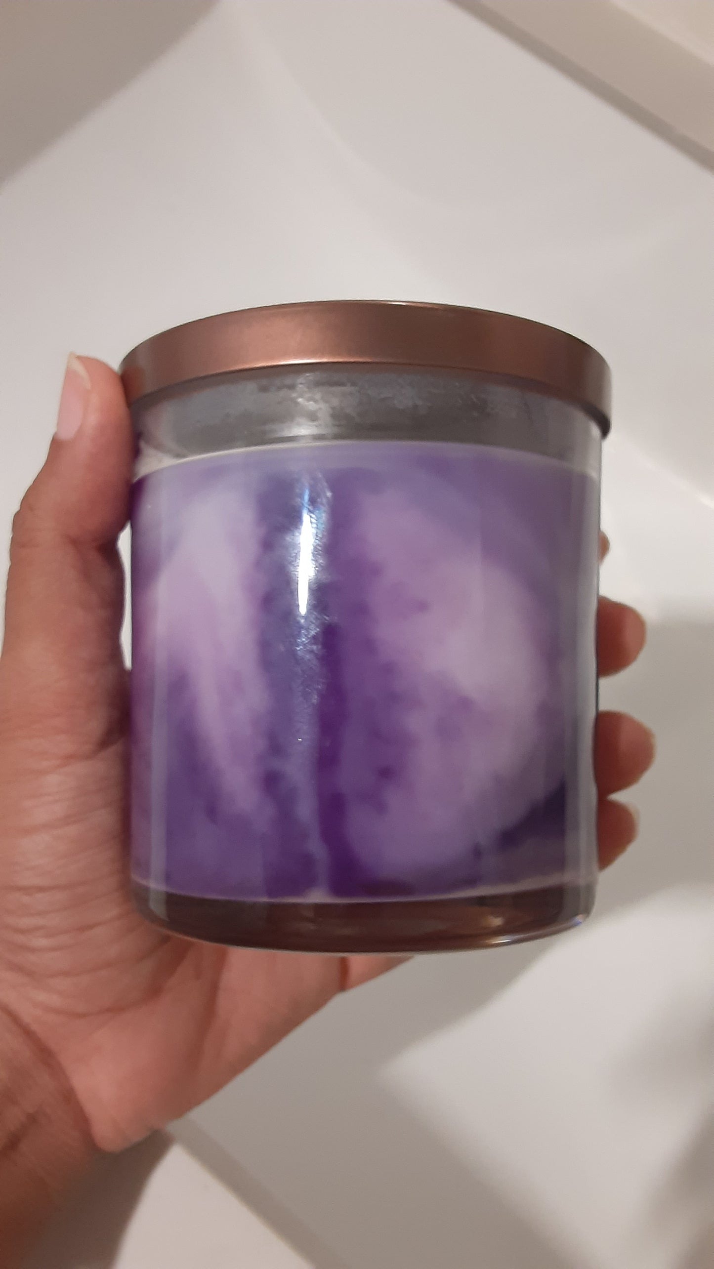 Black Amber Lavender 7oz wooden wick candle