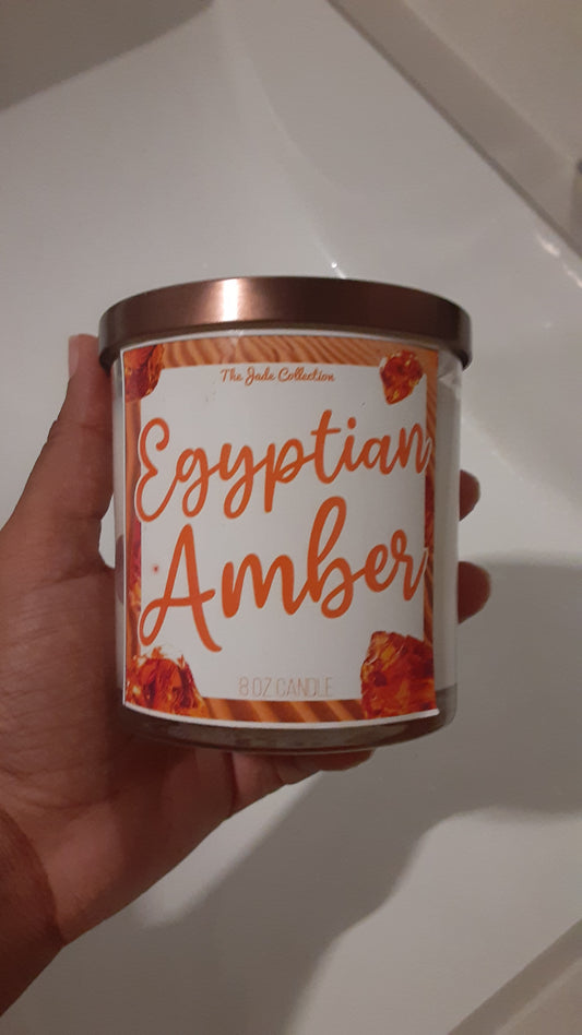 Egyptian Amber 8oz wooden wick candle
