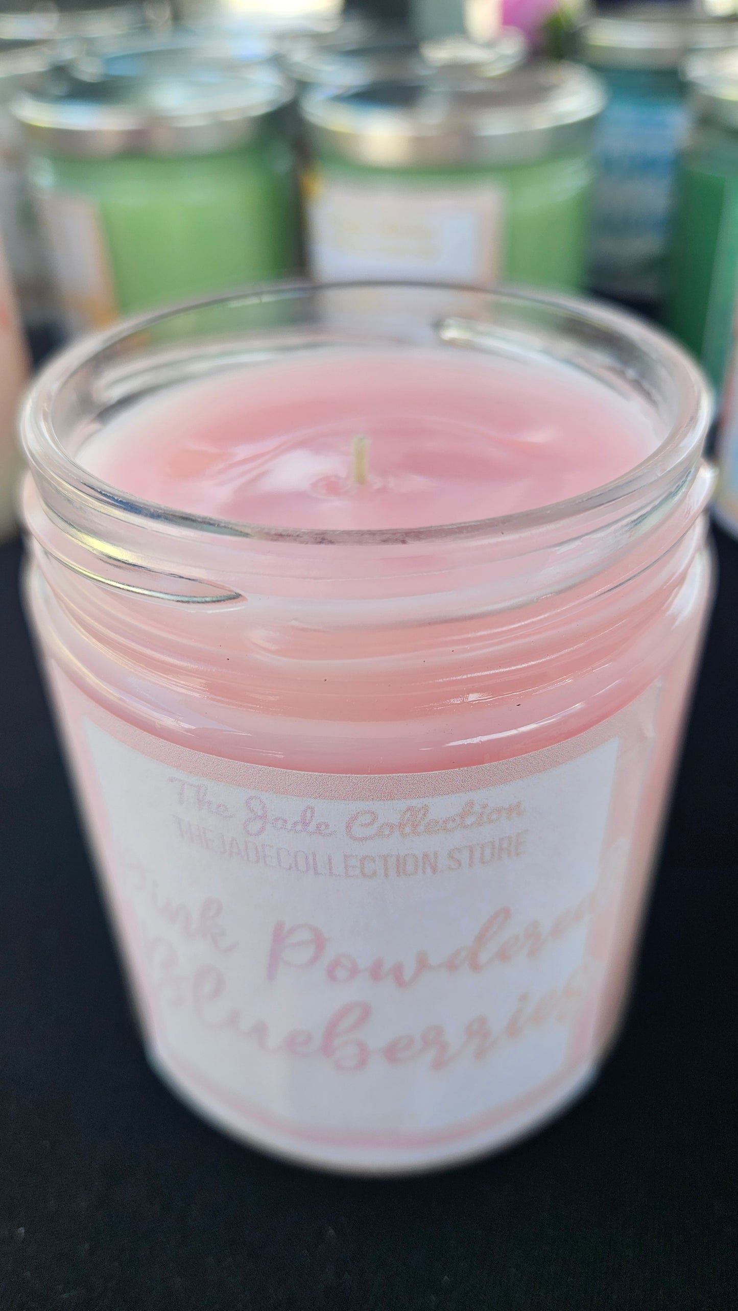 Pink powdered blueberries 7oz candle