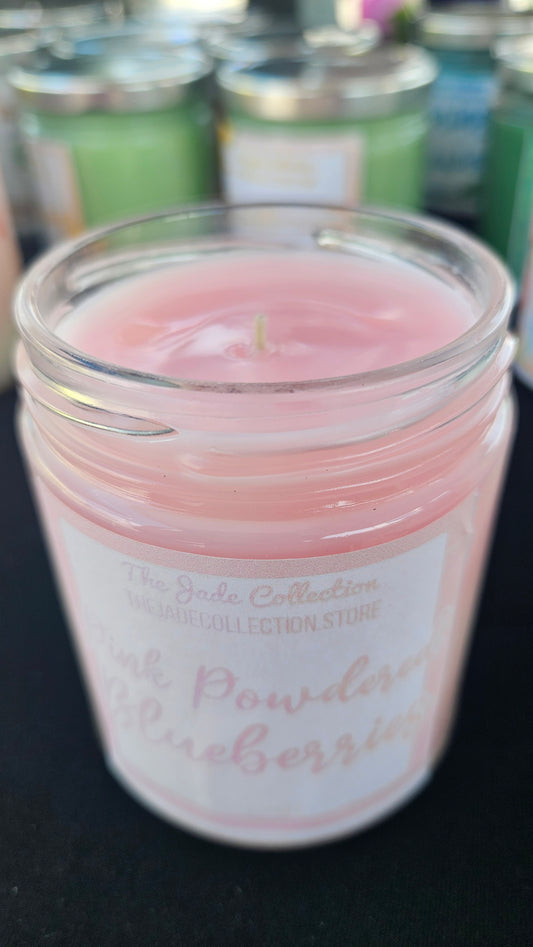Pink powdered blueberries 7oz candle