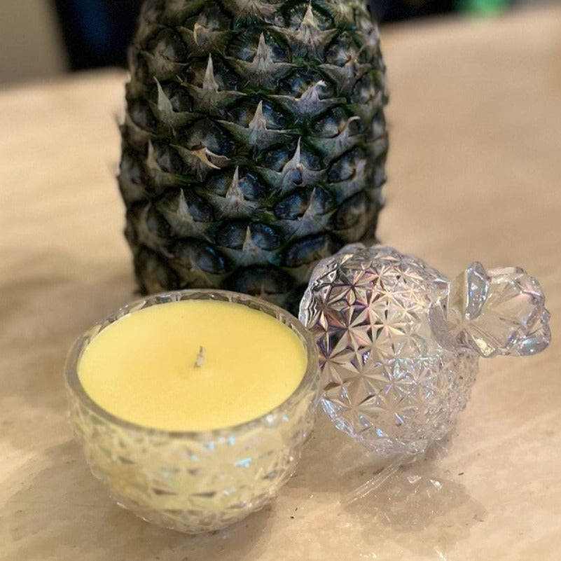 Pineapple Sage Candle | Handmade Candle for coffee table or fireplace | decorative candle | glass vessel gift idea